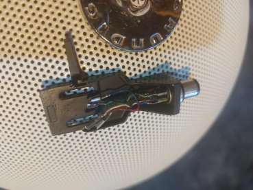 Preview: original SONY Headshell SH- ... , SME Anschluss, schwarz, made in Japan 70ger , mit Kabeln